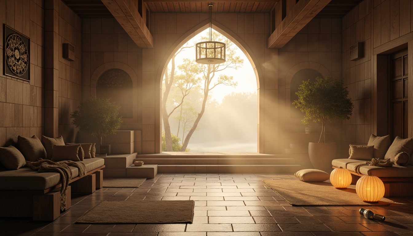 Prompt: Ethereal temple, soft warm glow, gentle morning light, misty fog, serene ambiance, delicate lanterns, natural stone walls, wooden accents, minimalist decor, subtle shadows, peaceful silence, calming atmosphere, soft focus, shallow depth of field, 1/1 composition, realistic textures, ambient occlusion.