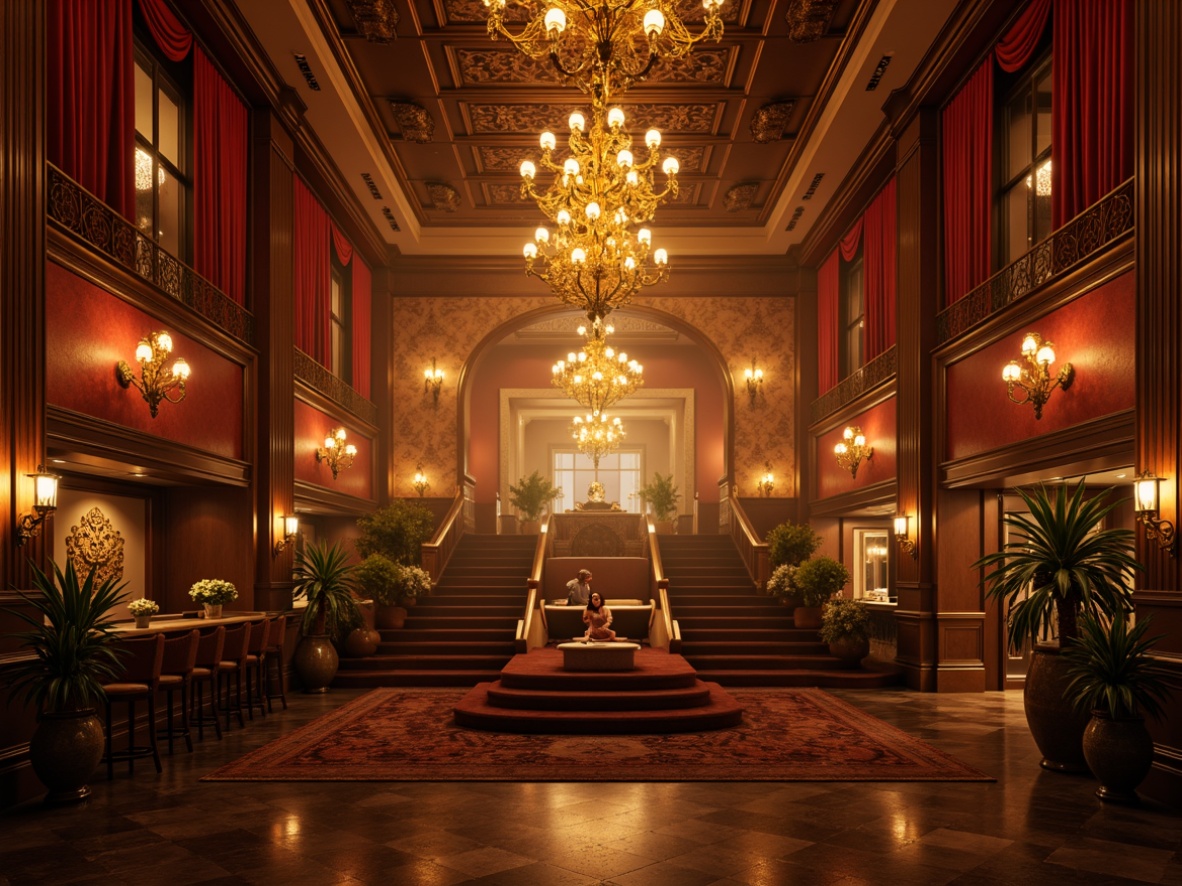 Prompt: Opulent nightclub, lavish decorations, intricate molding, ornate chandeliers, rich velvet drapes, grand staircases, luxurious marble floors, dramatic archways, mystical fog effects, warm golden lighting, soft candle glow, subtle shadowing, 3/4 composition, intimate close-ups, cinematic depth of field, realistic reflections, ambient occlusion.