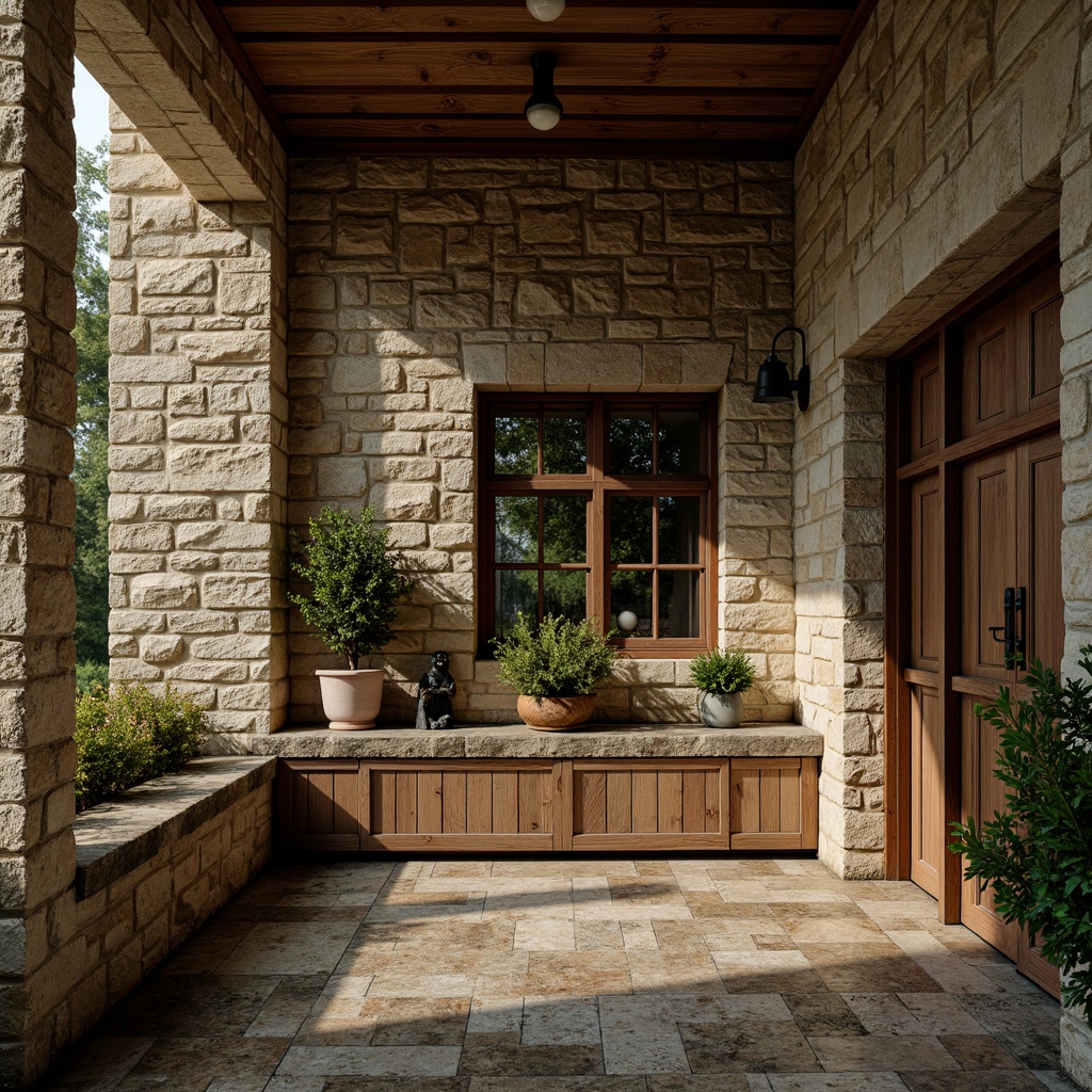 Prompt: Rustic stone walls, weathered wooden planks, distressed metal panels, rough-hewn granite floors, moss-covered statues, intricate masonry patterns, aged brick facades, ornate ironwork details, subtle ambient occlusion, warm golden lighting, 1/1 composition, shallow depth of field, realistic textures, natural scenery, serene atmosphere.