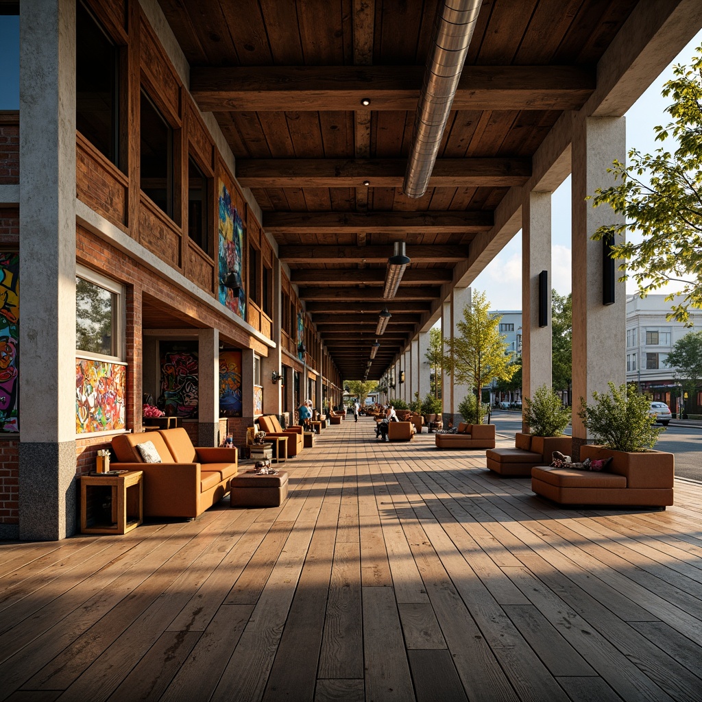 Prompt: Rustic wooden planks, distressed metal accents, rough-hewn stone walls, weathered brick facades, ornate ceramic tiles, intricate mosaic patterns, vibrant graffiti murals, urban cityscapes, dynamic shadows, warm golden lighting, shallow depth of field, 1/2 composition, realistic textures, ambient occlusion.