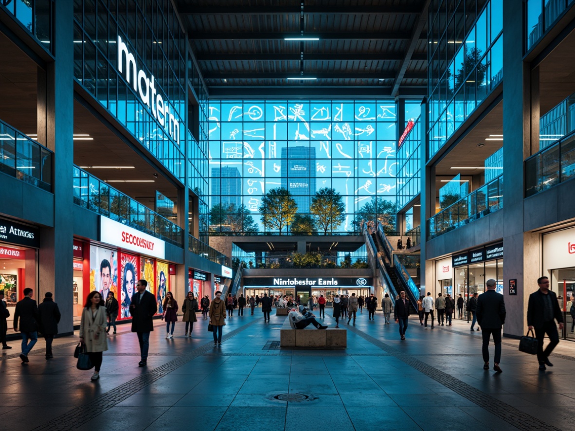 Prompt: Vibrant metro station, modern architecture, sleek glass facades, stainless steel columns, bright LED signage, dynamic digital displays, clear navigation systems, intuitive wayfinding, bold typography, contrasting color schemes, futuristic ambiance, busy commuter traffic, rush hour atmosphere, urban cityscape, concrete flooring, industrial chic decor, overhead lighting, shallow depth of field, 1/2 composition, realistic textures, ambient occlusion.