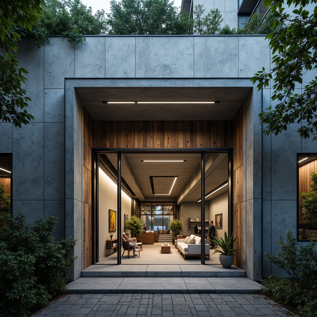 Prompt: Rugged clinic exterior, brutalist architecture, raw concrete walls, metal beams, industrial-style lighting, urban cityscape, dense foliage, exposed ductwork, minimalist interior design, functional layout, efficient patient flow, stainless steel medical equipment, reclaimed wood accents, natural stone flooring, ample natural light, high ceilings, dramatic shading, cinematic composition, realistic textures, ambient occlusion.