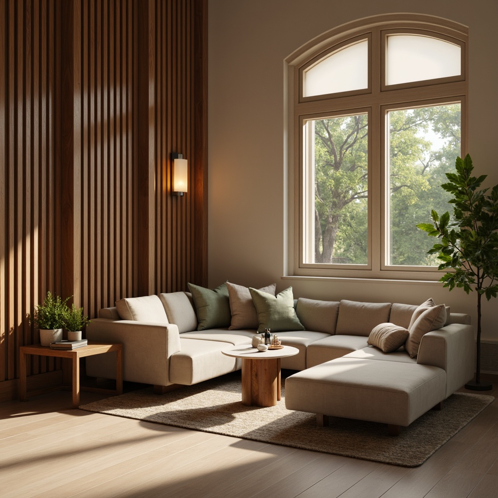 Prompt: Cozy reading nook, modern minimalist design, soft warm beige walls, rich walnut wood accents, plush velvet upholstery, muted sage greenery, creamy white marble tabletops, sleek metal lamp fixtures, warm golden task lighting, shallow depth of field, 1/1 composition, realistic textures, ambient occlusion.