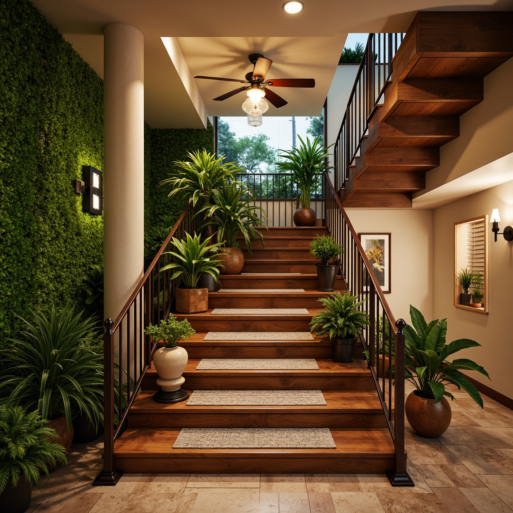 Tropical Style Staircase Building Design Ideas