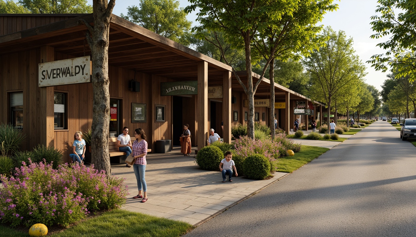 Prompt: Rustic bus station, farmhouse style, earthy tones, natural wood accents, distressed metal signs, vintage agricultural tools, lush greenery, blooming wildflowers, wooden benches, country roads, sunny afternoon, soft warm lighting, shallow depth of field, 1/1 composition, realistic textures, ambient occlusion.