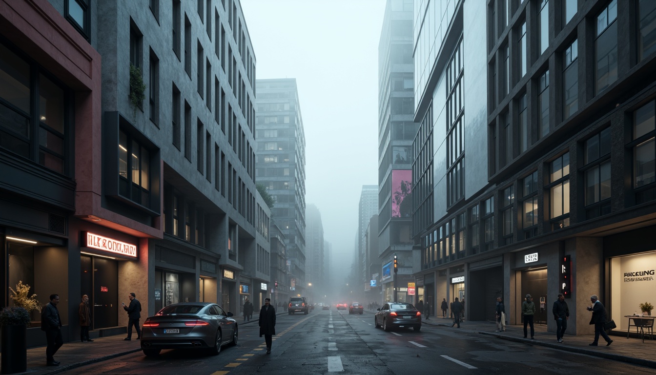 Prompt: Futuristic cityscape, sleek skyscrapers, metallic surfaces, neon lights, misty atmosphere, minimalist architecture, clean lines, monochromatic color scheme, low-poly geometry, ambient occlusion, softbox lighting, shallow depth of field, 1/1 composition, panoramic view, realistic textures, sci-fi elements, holographic projections, levitating objects, retro-futuristic vibes, cyberpunk inspirations, dark alleys, neon-lit streets, distant foggy horizon, atmospheric perspective.