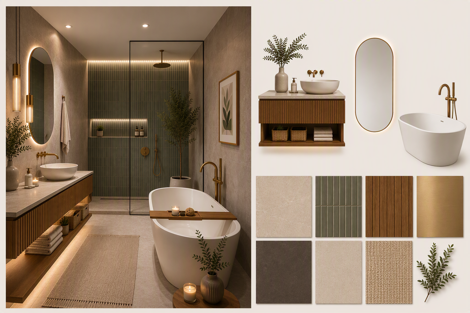 bathroom storage ideas — bathrooms with visible shelving, niches, wall storage or integrated storage in context