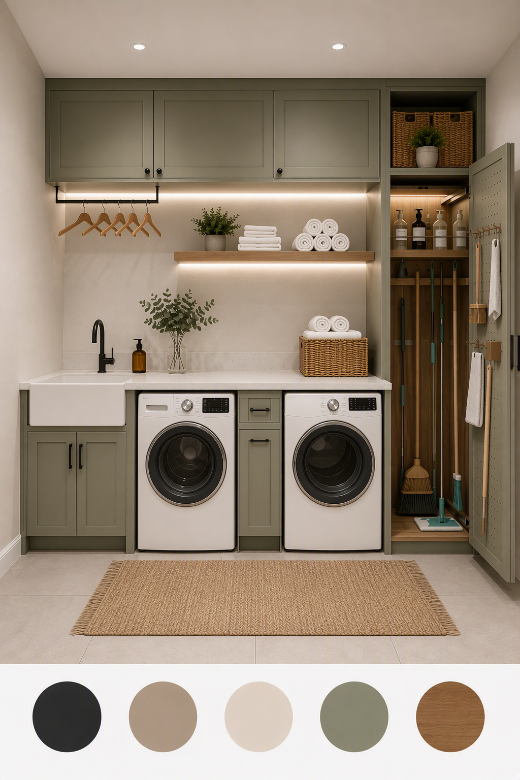 laundry room layout ideas: PromeAI laundry room design reference 1