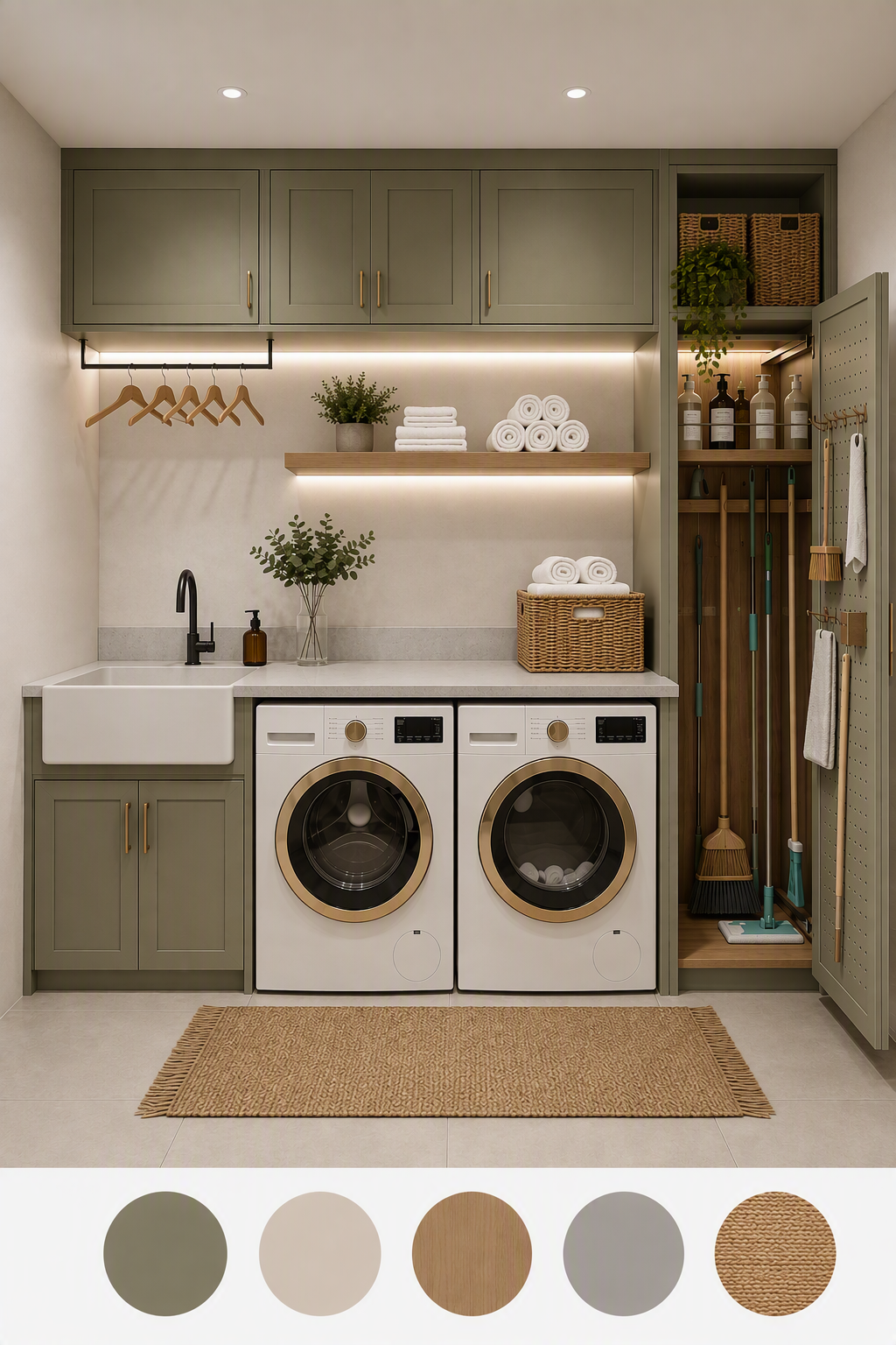 laundry closet ideas — clearly closet-like or enclosed laundry niches rather than full laundry rooms
