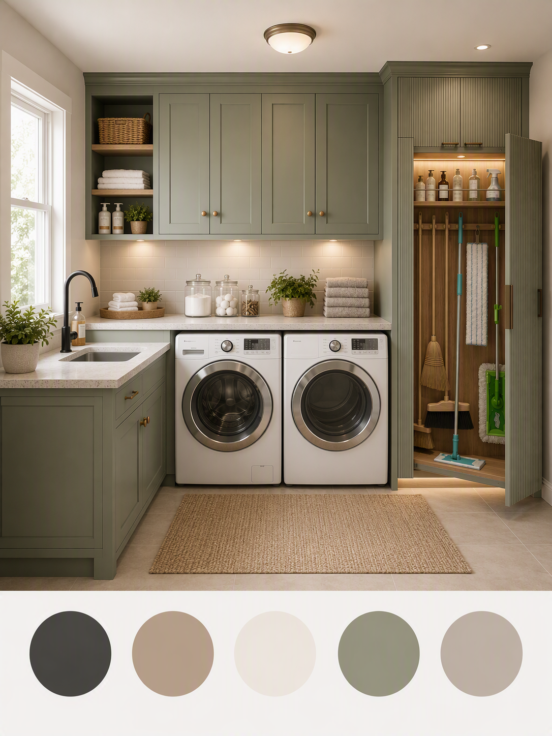 laundry closet ideas — clearly closet-like or enclosed laundry niches rather than full laundry rooms