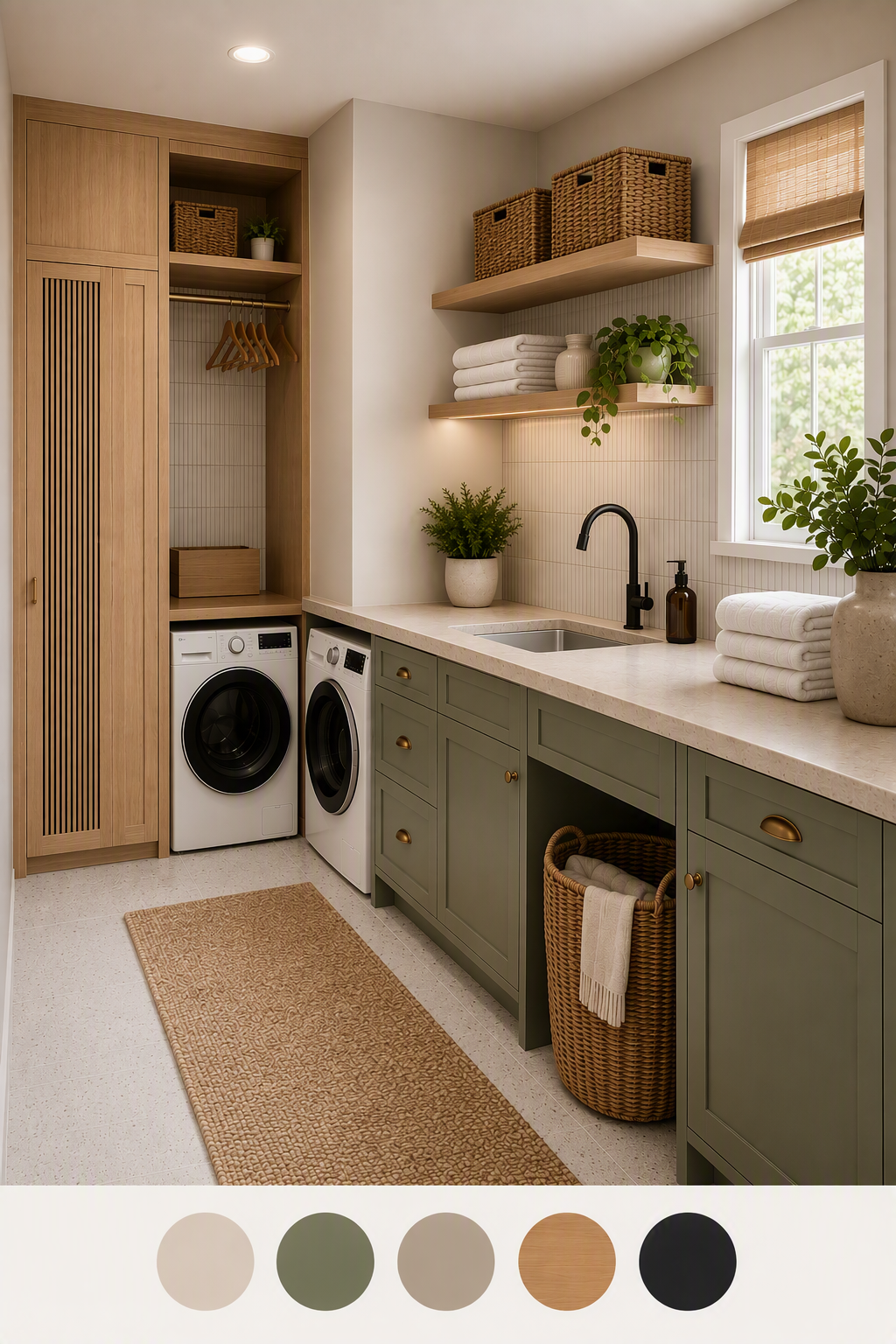 laundry room lighting ideas — laundry rooms with visible ambient and task fixtures and readable work-surface illumination
