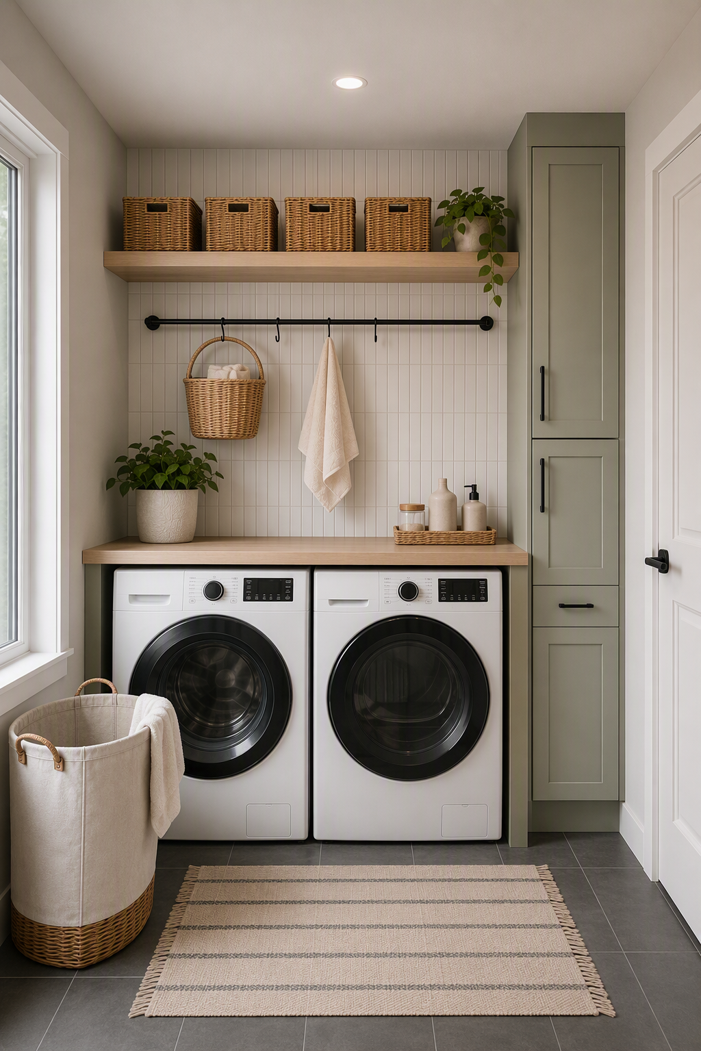 laundry closet ideas — clearly closet-like or enclosed laundry niches rather than full laundry rooms