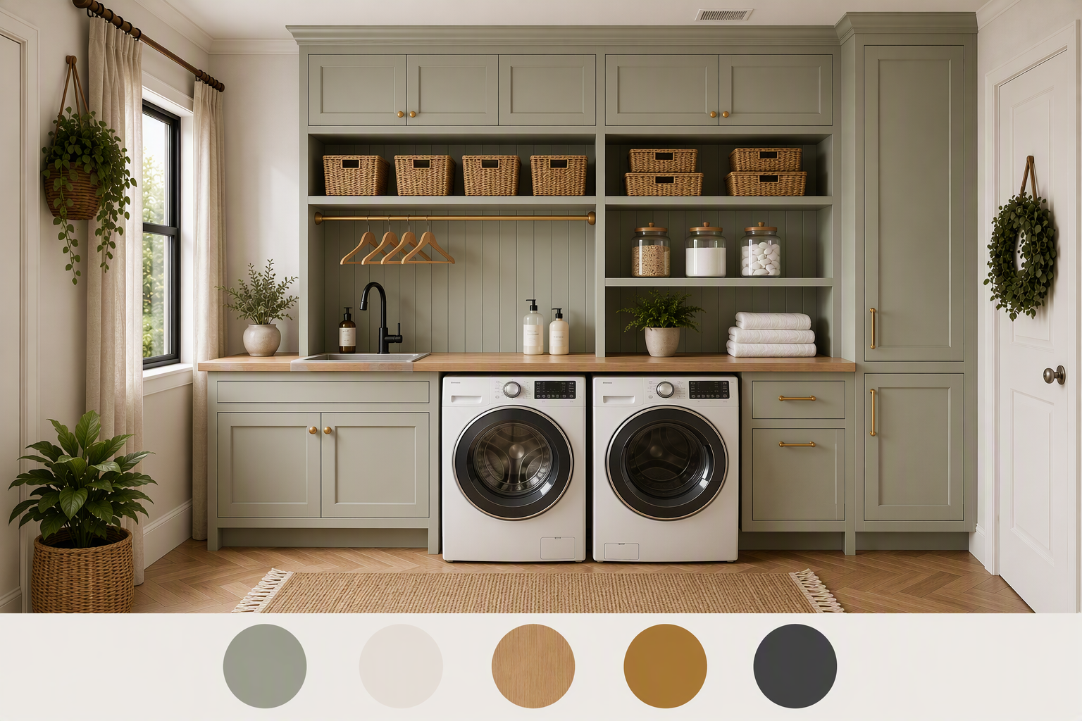 laundry room flooring ideas: PromeAI laundry room design reference 1