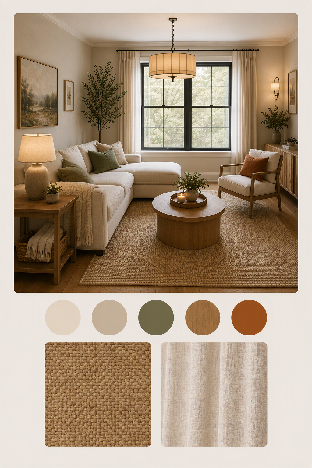 living room color ideas — whole living rooms where wall, sofa, rug and accent colors are easy to compare together