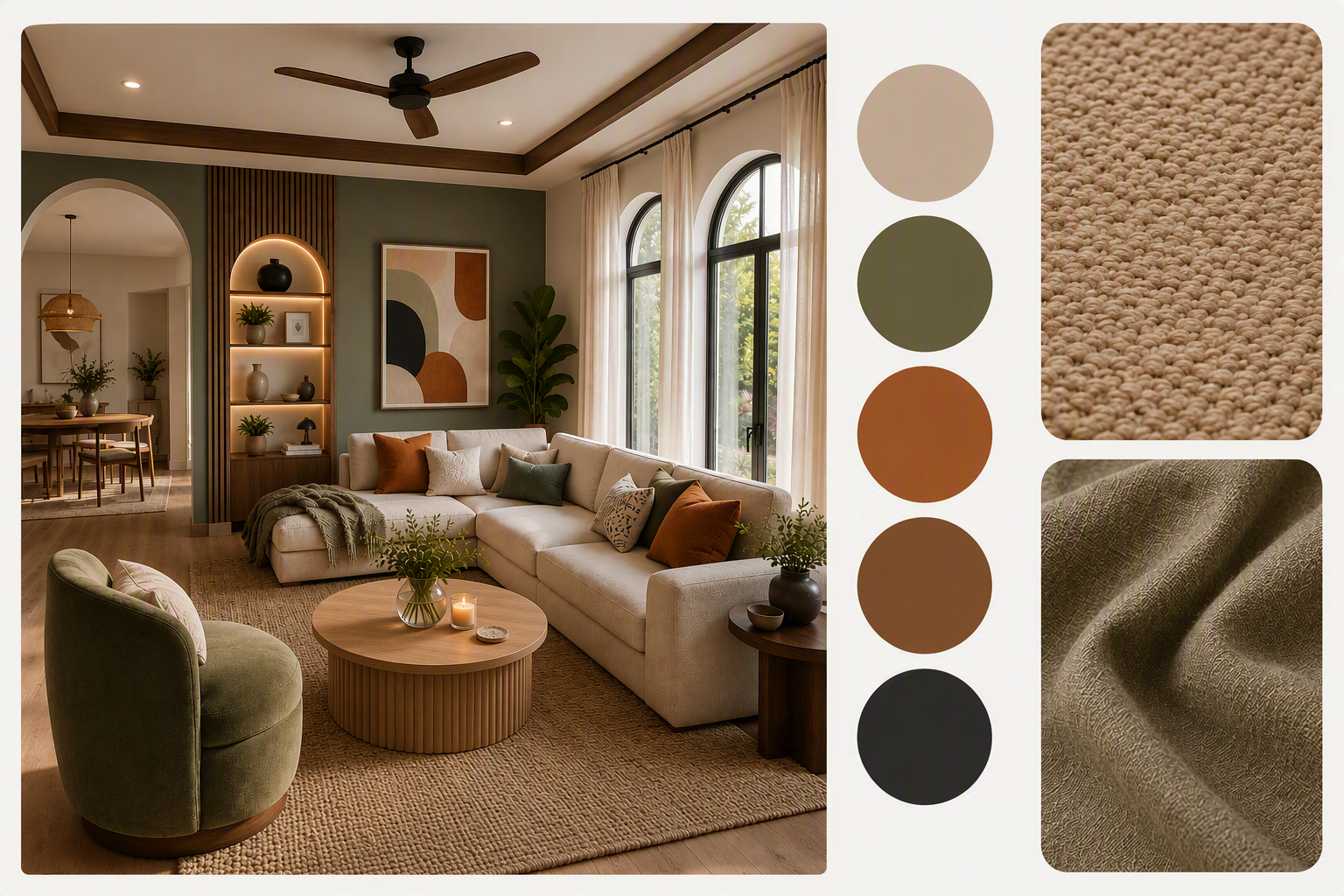 living room ceiling ideas: PromeAI living room design reference 1