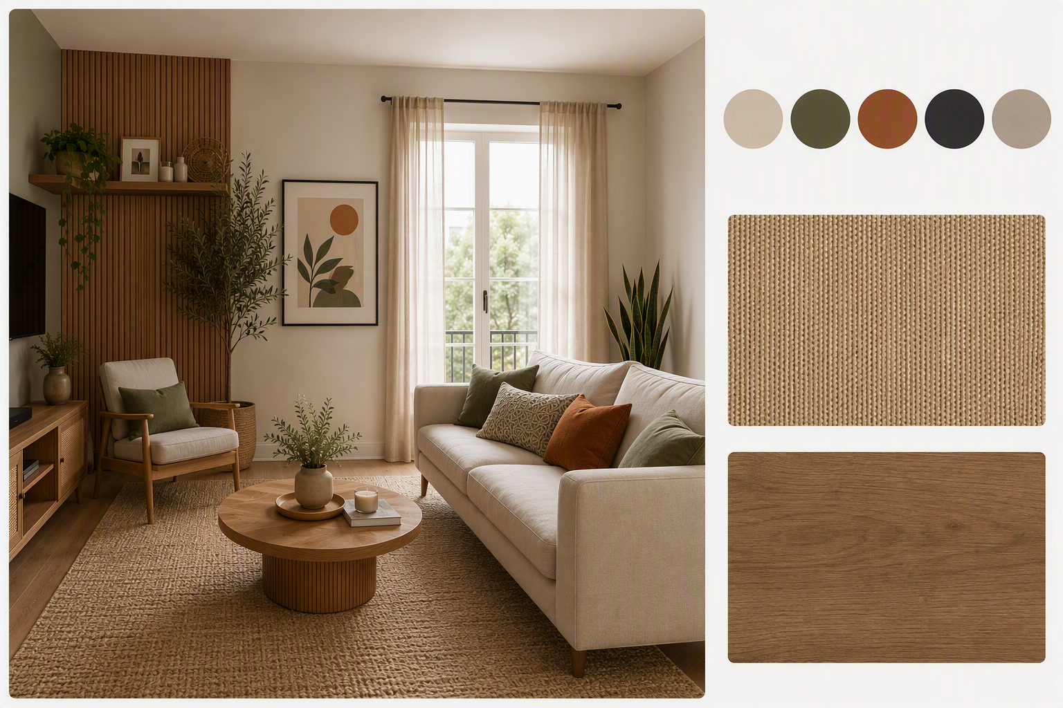 living room color ideas — whole living rooms where wall, sofa, rug and accent colors are easy to compare together