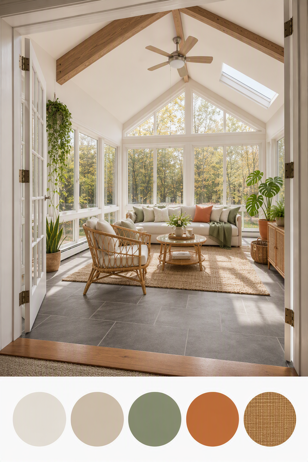 sunroom lighting ideas — sunrooms showing daylight plus visible ceiling, wall, floor or table lighting