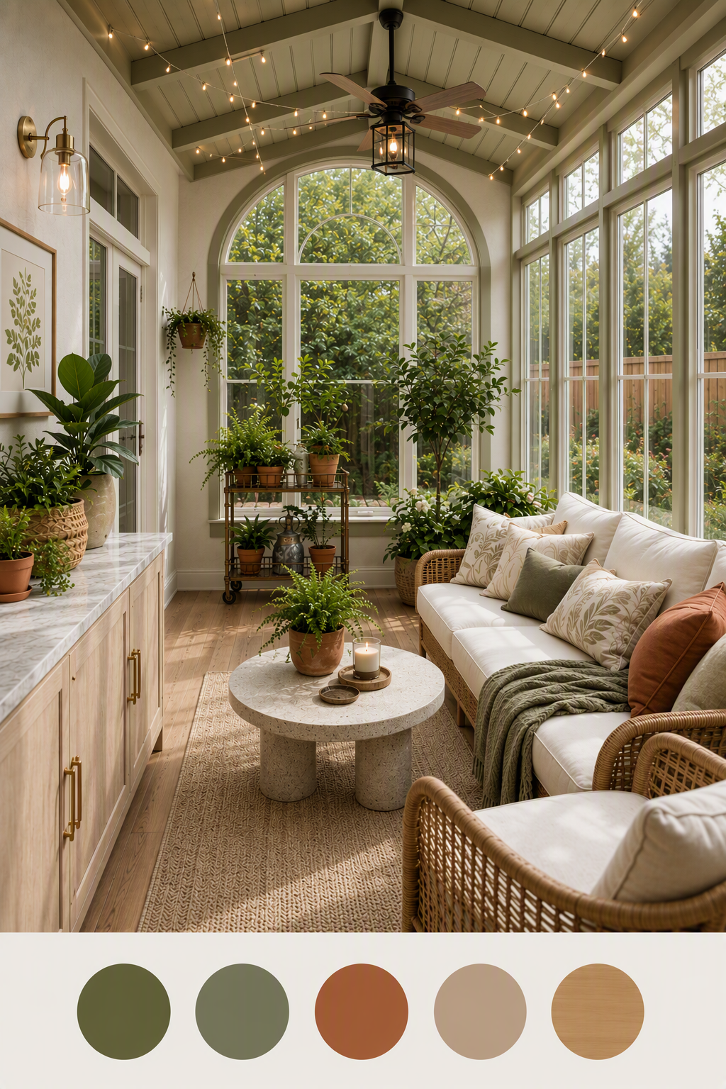 sunroom ceiling ideas — ceiling geometry, beams or skylights clearly visible together with glazing and room height