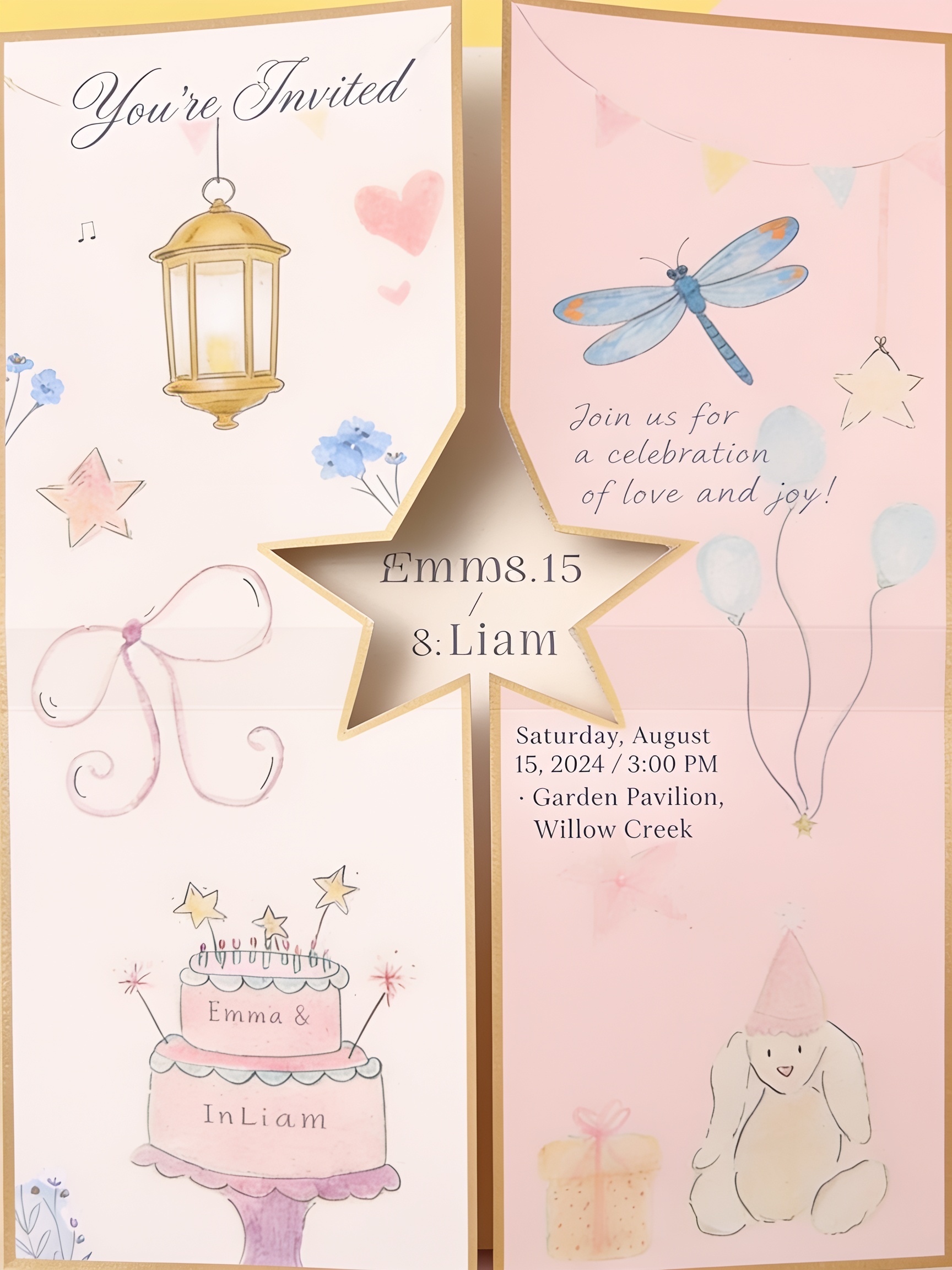 Nouvelle direction d'idées d'invitations d'anniversaire combinant une carte de fête lumineuse et ludique, une célébration adulte minimaliste et une carte d'anniversaire axée photo