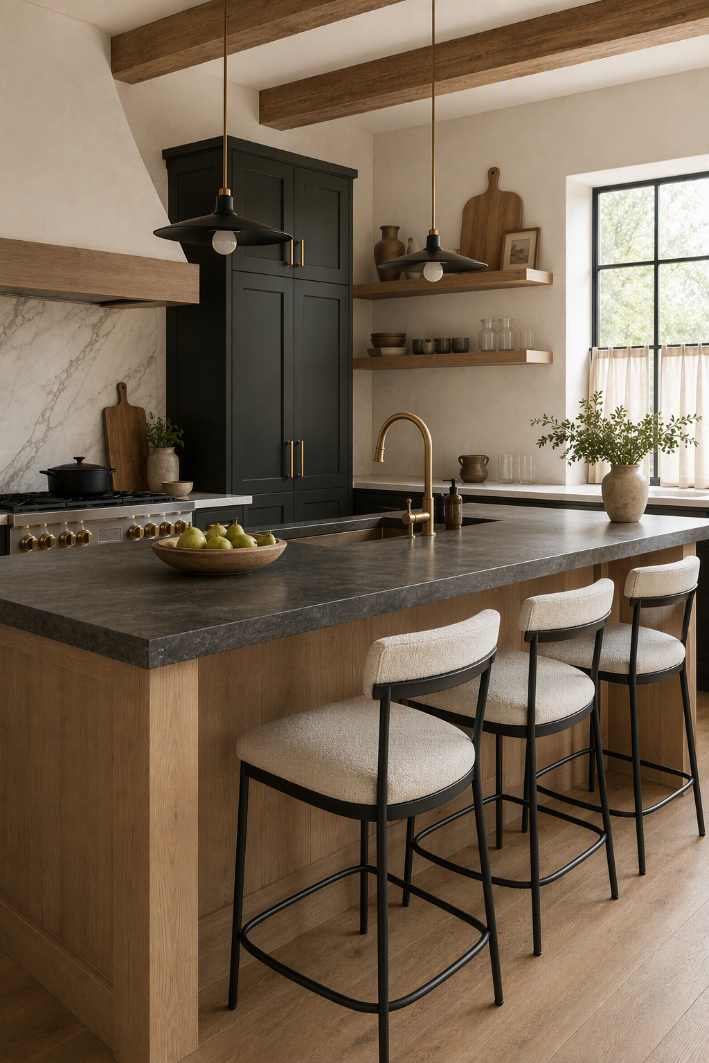 kitchen ceiling ideas — ceiling occupies enough of the image to judge form, beams, finish and relationship to the room