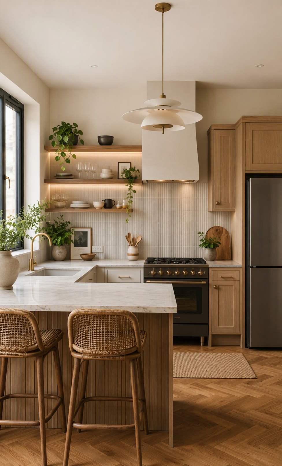 kitchen color ideas — whole kitchens where cabinet, wall, counter and backsplash colors are easy to compare together