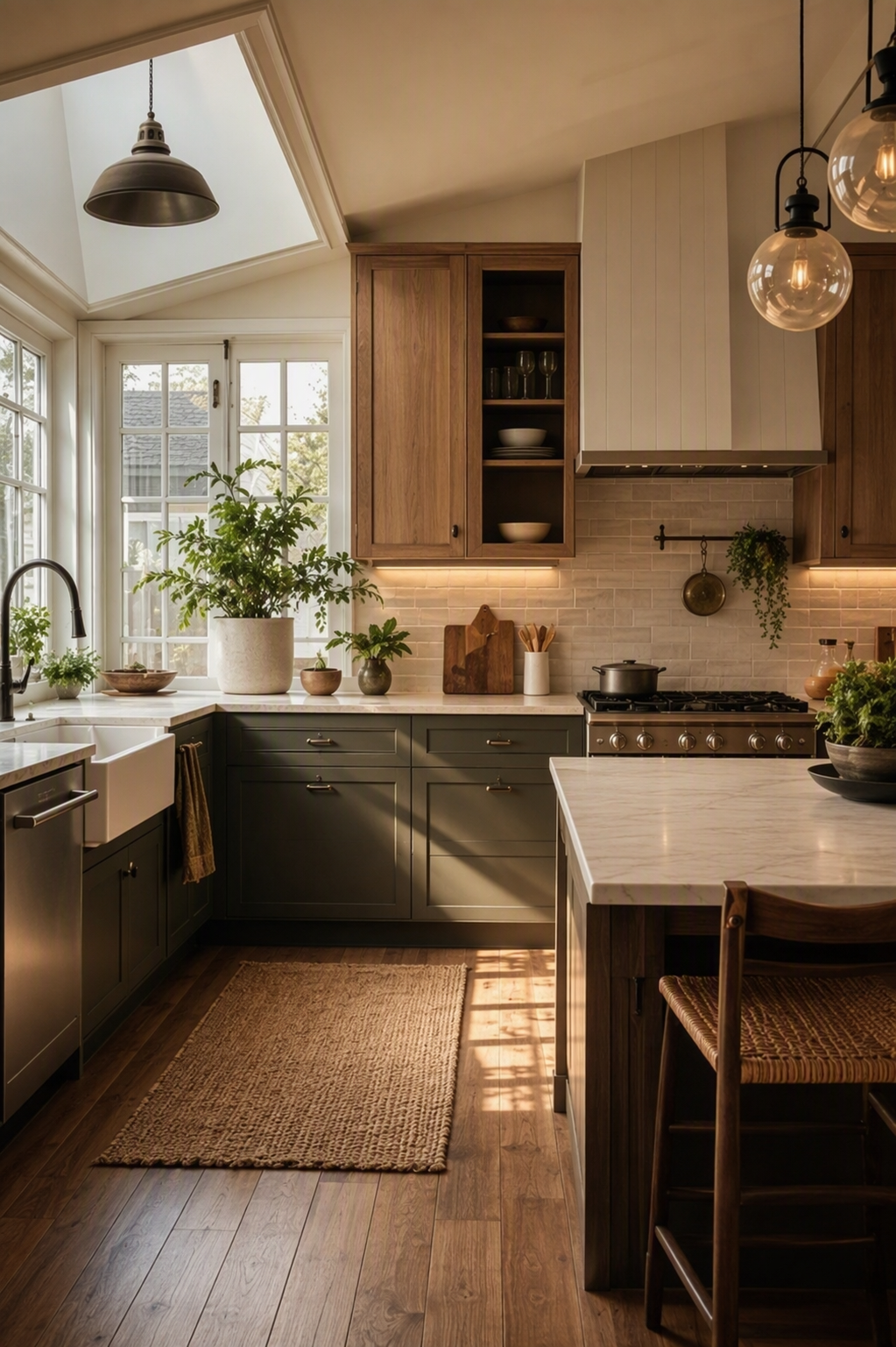 kitchen window ideas — kitchen windows clearly visible in relation to sink, counter, cabinets and daylight