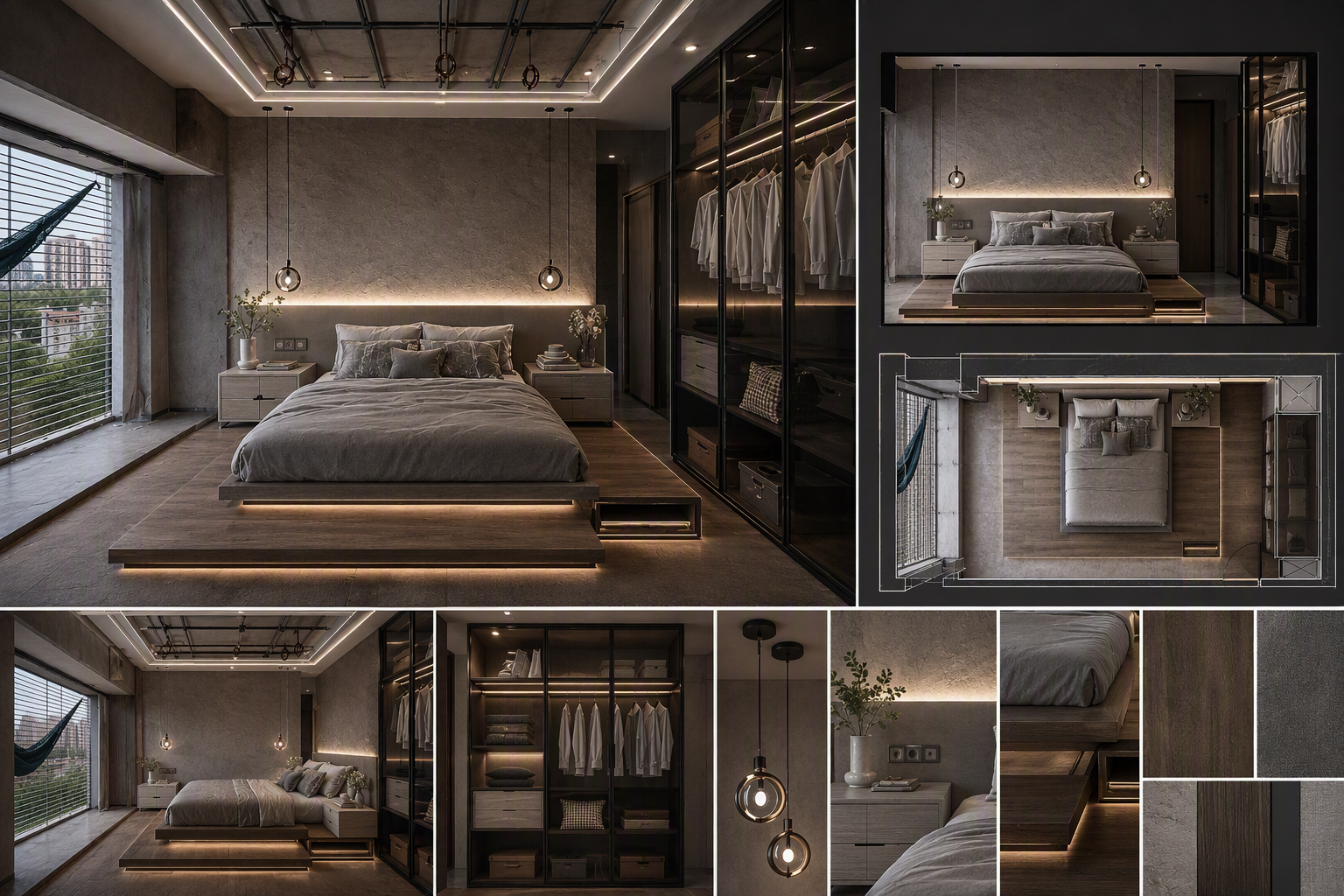 bedroom ceiling ideas: PromeAI bedroom design reference 1