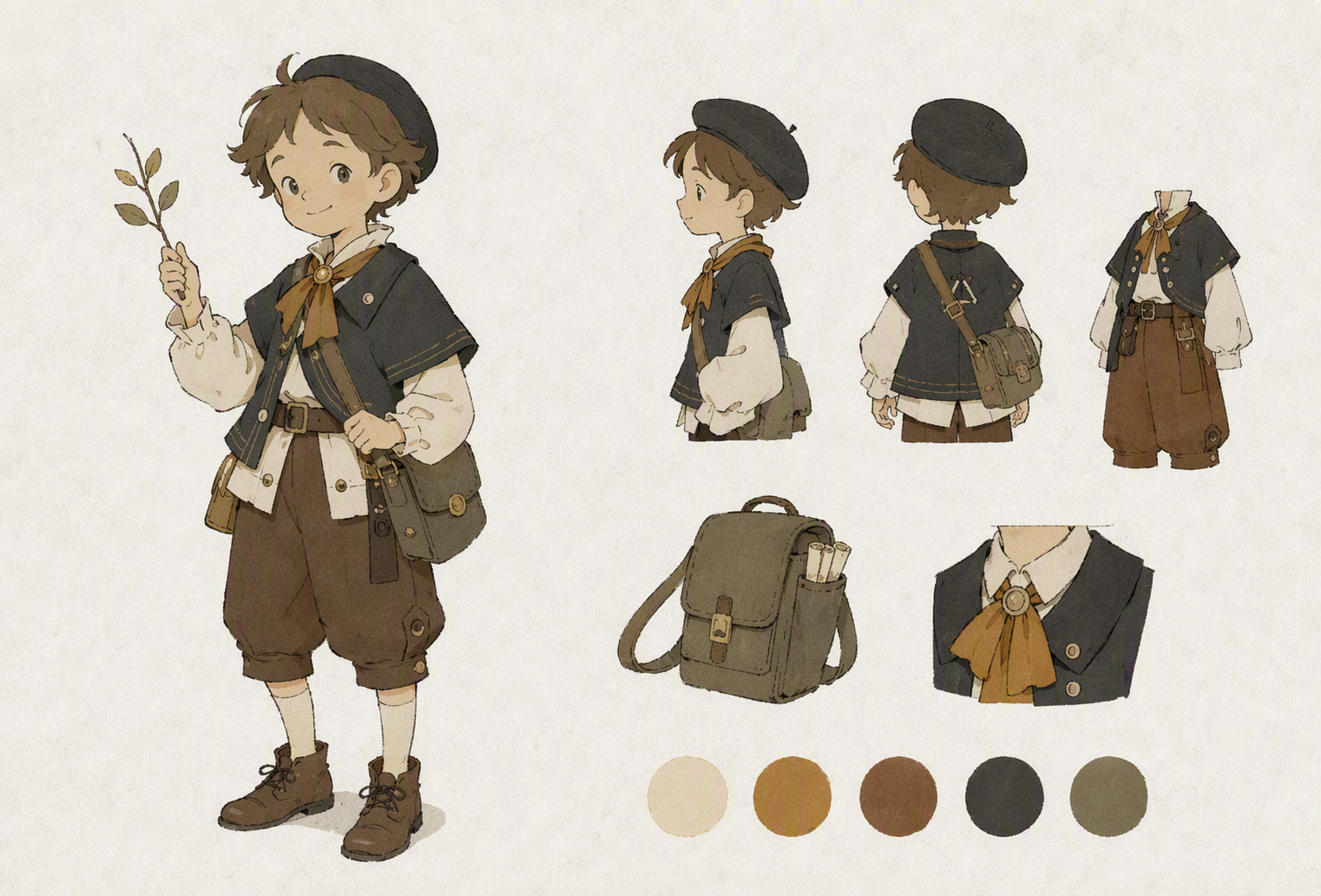 young boy character wearing a beret