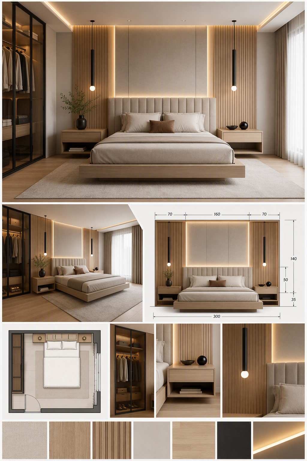 bedroom color ideas — whole bedrooms where wall, bedding, furniture and accent colors are clearly visible together