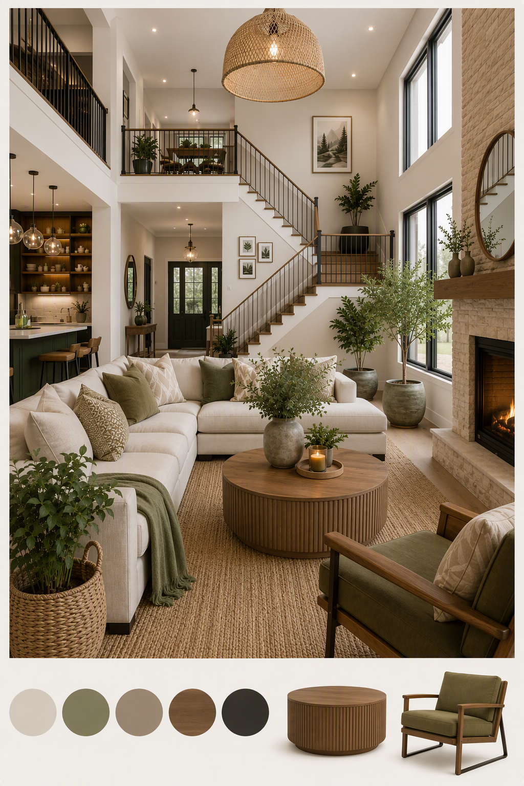 living room color ideas — whole living rooms where wall, sofa, rug and accent colors are easy to compare together